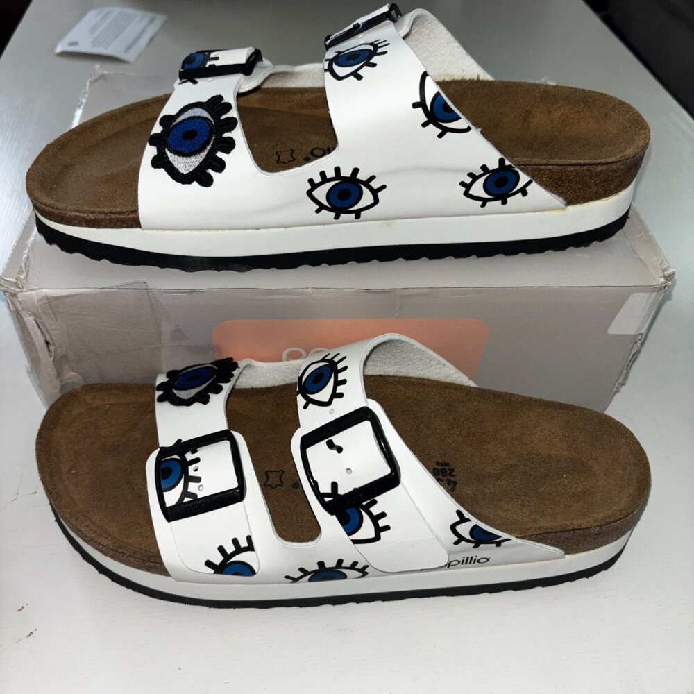 NEW | BIRKENSTOCK Papillio Platform Arizona White Eyes Narrow Fit EU 43